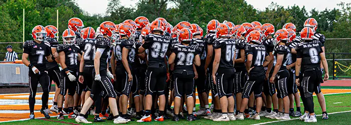 Perkiomen Valley Vikings Football Team Huddle