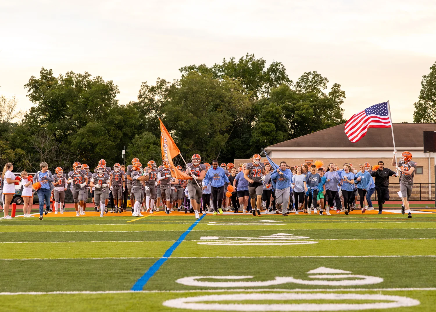 The Vikings hitting the Field